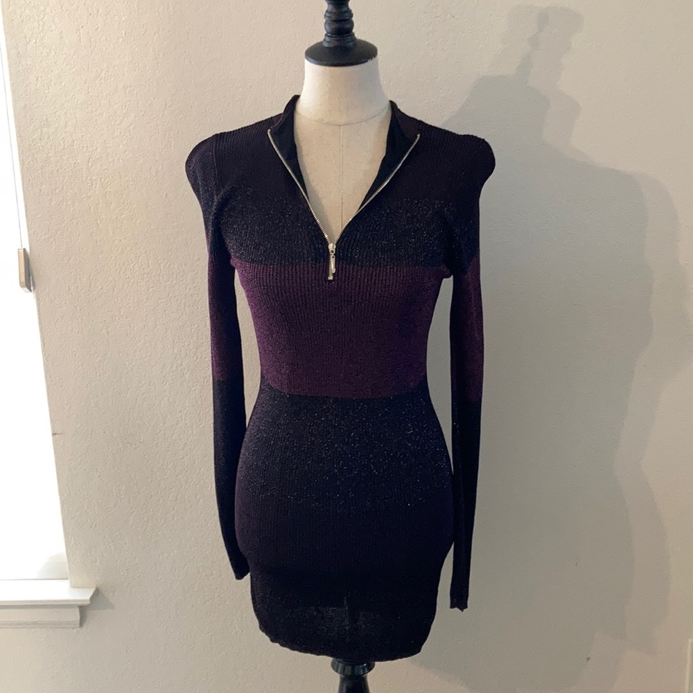 WHBM Long Sleeve Magenta Sparkle top/dress (XS)